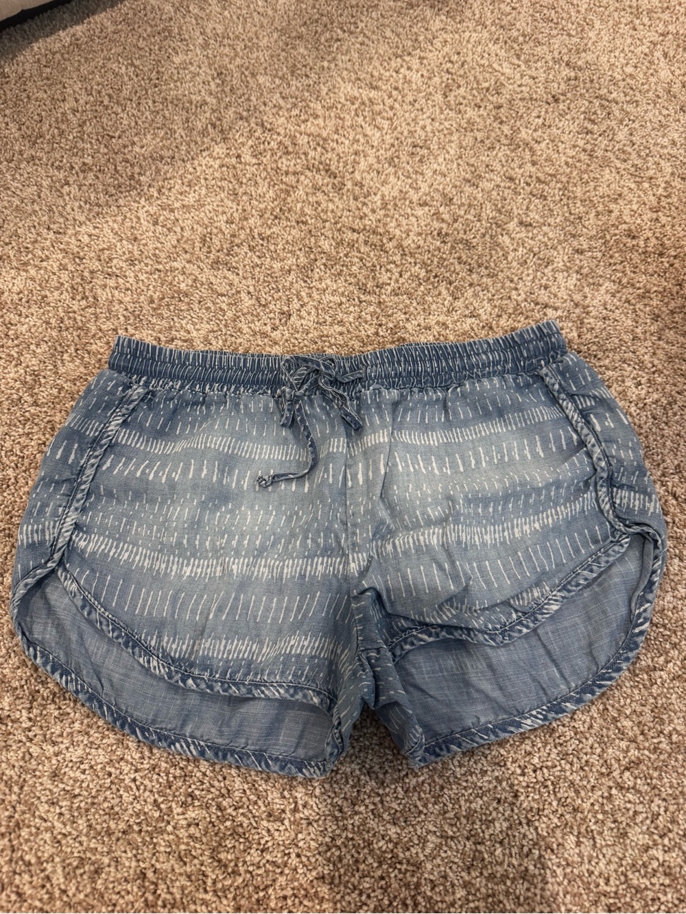cloth & stone Blue Patterned Athletic Shorts with Drawstring